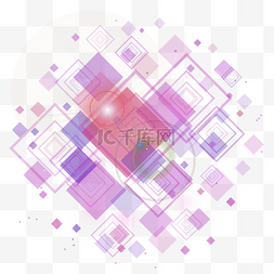 几何线条菱形图片_科技风格粉紫色菱形漂浮光效