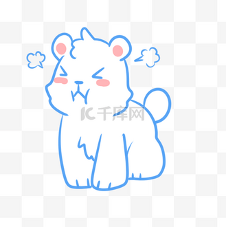 正在生气的小白熊