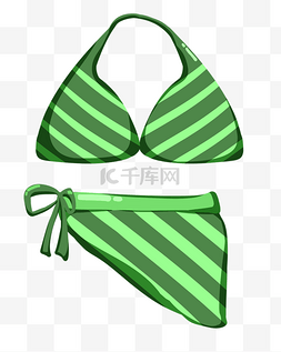 绿色泳衣装饰