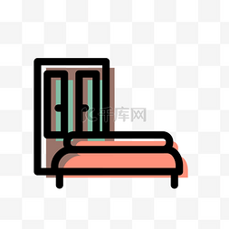 床图标图标图片_卡通柜子和床免抠图