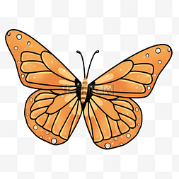 漂浮的蝴蝶图片_卡通黄色一只蝴蝶插图