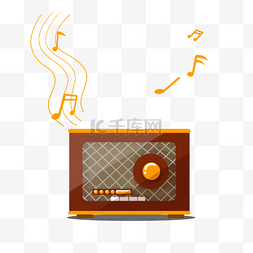 手绘复古收音机图片_手绘复古款式收音机
