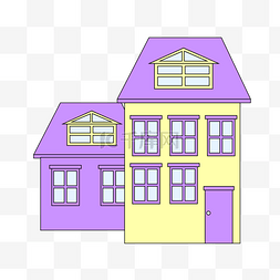 紫色别墅装饰插画