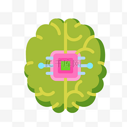 科技大脑大脑图片_绿色智能大脑