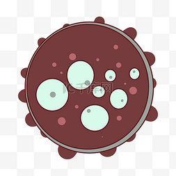 深红色的病毒病菌插画