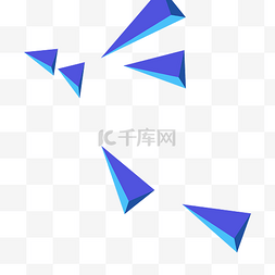 立体三角漂浮png素材