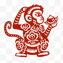 猴年祝福logo图片_猴年春节窗花剪纸