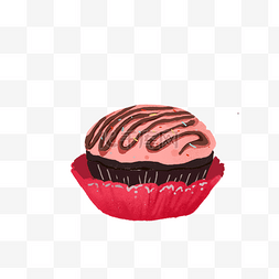 巧克力草莓蛋糕手绘png免抠素材