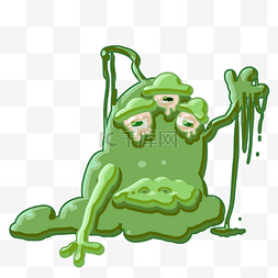 绿色的细菌图片_绿色病变的细菌插画