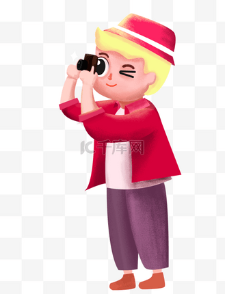 下载eps企业vip免费下载免抠背景拿着枪和背包的猎人通过双筒望远镜看