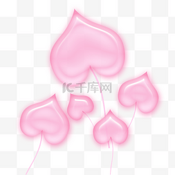 粉色漂浮气球爱心
