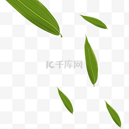 绿色植物竹子树叶飘落元素