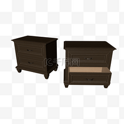 装修鸟瞰图片_深色床头柜