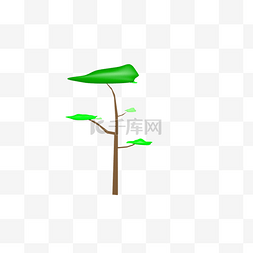 C4D卡通绿色装饰树