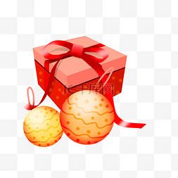 圣诞节礼物盒彩球