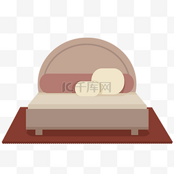 米棕色圆头床家具