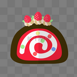 蛋卷蛋糕图片_草莓蛋糕卷美食
