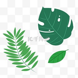 绿色水彩手绘图片_水彩绿色针叶植物