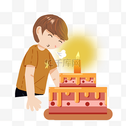 男孩生日蛋糕图片_卡通小男孩过生日