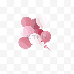 情人节粉红气球背景装饰漂浮装饰