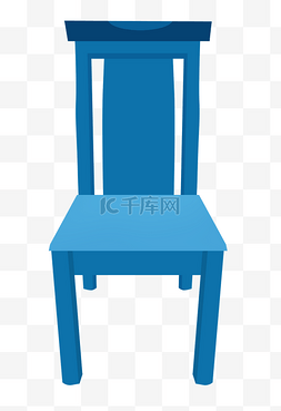 蓝色靠背椅图片_蓝色椅子插画