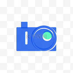 购物app图片_卡通蓝色的相机图标
