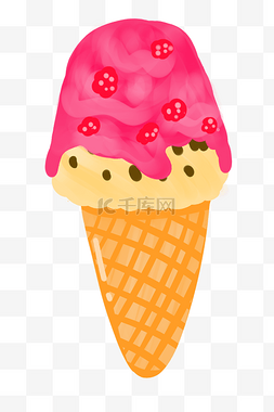 红色奶油冰淇淋