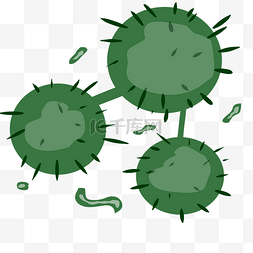卡通绿色微生物细菌
