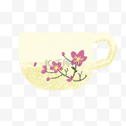 浅黄色的花朵图片_一个浅黄色的茶杯
