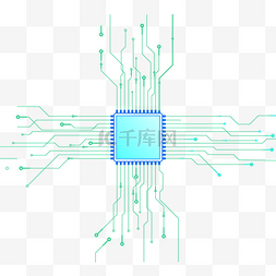 绿色十字科技图形