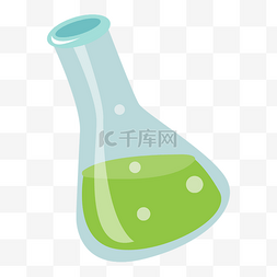 绿色瓶子插画图片_绿色药水实验瓶子插画