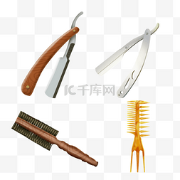 刮刀工具图片_多功能刮刀毛刷梳子理发店工具