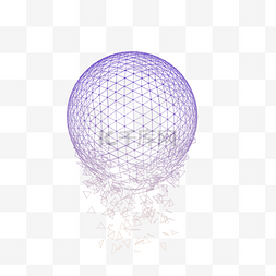 渐变未来科技碰撞的球体三维立体