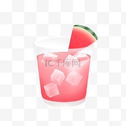 夏天西瓜果汁冰饮