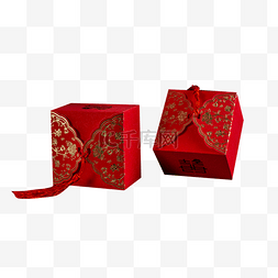 红色精美精致图片_两个包装精美的礼盒