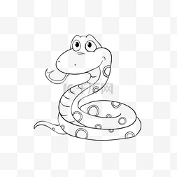 snake clipart black and white 儿童画线稿