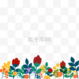叶子小清新矢量图片_AI小清新彩色花朵边框