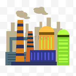 排放烟雾工厂建筑