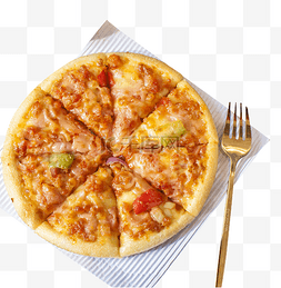 火腿披萨图片_美食披萨叉子
