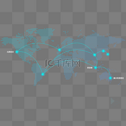 定位导航栏图片_蓝色科技世界地图