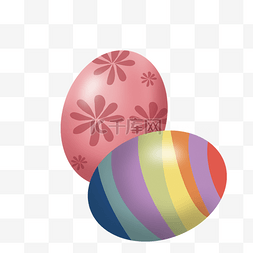 二个彩色的花纹彩蛋