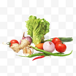 厨房蔬菜食材图片_生菜番茄辣椒洋葱大蒜萝卜