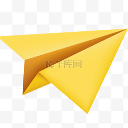 纸飞机素材图片_黄色纸飞机