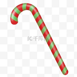扁平手绘合成圣诞节元素糖果拐杖