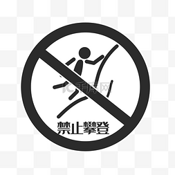 禁止攀登警示牌