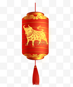 新年春节红色金牛灯笼