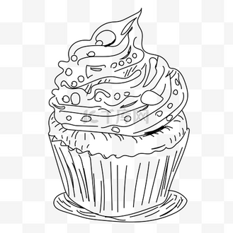vip和企业vip免费下载免抠元素巧克力蛋糕线描插画企业vip免费下载免