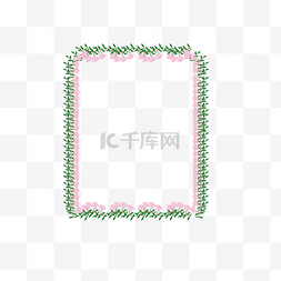 手绘粉色鲜花边框图片_鲜花边框