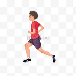 准备跑步的人图片_运动人物手绘插画