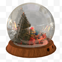 雪球雪花图片_3d圣诞的玻璃装饰雪球